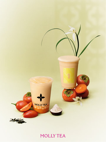 茉莉奶白推“柿子系列果蔬奶”，以花香茶底叠加时令果蔬